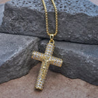 Jesus Crucifix Paved Necklace: Sparkling Detail for Faith & Daily Style