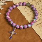 Marbled Purple Agate Bracelet: Distinctive Faith in Earthy Texture