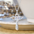 Angel Cross & Zircon Necklaces: Soft Comfort with Sacred Symbolism