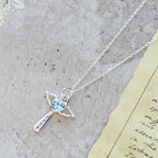 Angel Cross & Zircon Necklaces: Soft Comfort with Sacred Symbolism