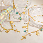 Three-Style Cross & Medal Necklace: Delicate Devotion for Daily Wear