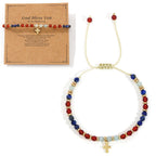 Natural Stone & Cross Bracelet with Bible Card Series: Tender Devotion for Special Moments