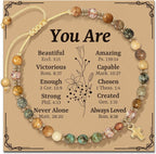 Natural Stone & Cross Bracelet with Bible Card Series: Tender Devotion for Special Moments