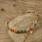 Natural Stone & Cross Bracelet with Bible Card Series: Tender Devotion for Special Moments
