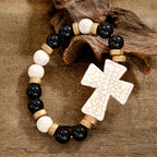 Multi-Style Textured Cross Bracelet: Bold Devotion for Daily Wear
