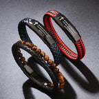 Joshua 1:9 Woven Leather Cross Bracelet: Bold Courage for Daily Wear