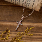 Multicolored Elegant Infinity Heart Cross Pendant Necklace