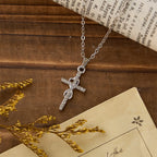 Multicolored Elegant Infinity Heart Cross Pendant Necklace