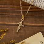 Multicolored Elegant Infinity Heart Cross Pendant Necklace