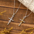 Multicolored Elegant Infinity Heart Cross Pendant Necklace