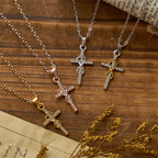 Multicolored Elegant Infinity Heart Cross Pendant Necklace