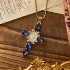 Luminous Our Lady Cross with Zircon Necklace: Warm Comfort for Faithful Hearts