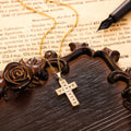 Sparkling Zircon Cross Pendant Necklace: Radiant Faith for Daily Wear