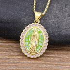 Soft-Hued Our Lady Necklace: Soothing Grace for Busy Days