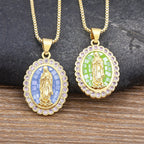 Soft-Hued Our Lady Necklace: Soothing Grace for Busy Days