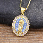Soft-Hued Our Lady Necklace: Soothing Grace for Busy Days