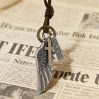 Vintage Angel Wing & Cross Necklace: His Care for Daily Wear