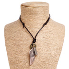 Vintage Angel Wing & Cross Necklace: His Care for Daily Wear