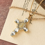 Diamond Virgin Mary Cross Necklace
