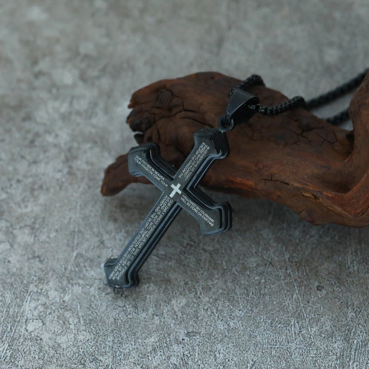 4-Colored Multi-Layered Scripture Cross Necklace: His Word for Daily Wear