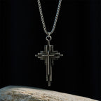 Structured Alloy Cross Necklace: Modern Layered Faith Jewelry