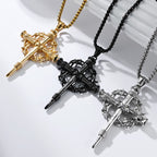 Three-Style Cross with Thron Necklace: Quiet Reminder of His Redemption