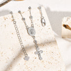 Our Lady & Crucifix Pendant Bracelet: Her Grace on Your Wrist