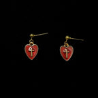 Matching Heart & Cross Charm Necklace & Earrings: Embody His Tender Love