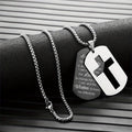 Polished Metal Cross Cutout & Engraved Verse Necklace: Carry His Promise Close Daily