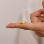Silver Cross Wing Ring with Cubic Zirconia Accents: Embody His Angelic Protection