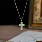 Glow-in-the-Dark Cross Necklace with Friendship Message Card: Embody His Gentle Grace