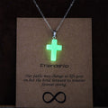 Glow-in-the-Dark Cross Necklace with Friendship Message Card: Embody His Gentle Grace