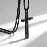 Cross Necklace with I Can Do All Things Inscription: Stylish Reminder of His Tender Strength