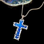 3-Color Luminous Cross Necklace & Beaded Bracelet Set: Remind of His Quiet Light