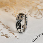 Bold JESUS Lettering Metal Ring: Carry His Grace in Daily Wear