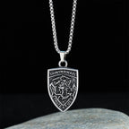St. Michael Protect Us Shield Pendant Necklace: Embody His Courageous Protection