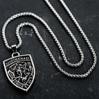 St. Michael Protect Us Shield Pendant Necklace: Embody His Courageous Protection
