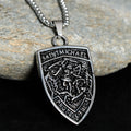 St. Michael Protect Us Shield Pendant Necklace: Embody His Courageous Protection