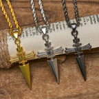 Cross-Dagger Fusion Shape Pendant Necklace: Embody His Courageous Protection