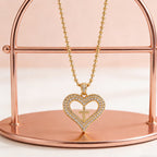 Golden Heart & Cross Sparkle Pendant Necklace: Embody His Sacred Love