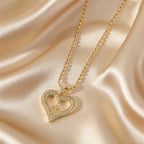 Golden Heart & Cross Sparkle Pendant Necklace: Embody His Sacred Love
