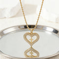 Golden Heart & Cross Sparkle Pendant Necklace: Embody His Sacred Love