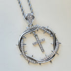 Thorn Crown & Cross Pendant: Faith & Grace Reminder for Daily Wear