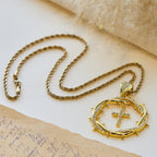 Thorn Crown & Cross Pendant: Faith & Grace Reminder for Daily Wear
