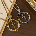 Thorn Crown & Cross Pendant: Faith & Grace Reminder for Daily Wear