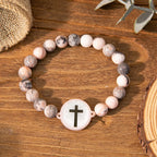 NFC-Enabled Natural Stone Bible Verse Bracelet: Tap to Receive Daily Jesus’ Word