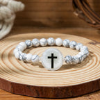 NFC-Enabled Natural Stone Bible Verse Bracelet: Tap to Receive Daily Jesus’ Word