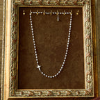 White Beads with Cross Necklace: Elegant Devotion & Faithful Grace