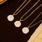 Geometric Cross Pendant Necklace in Pastel Hues