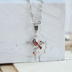 Crafted Cardinal Necklace Cross Pendant Red Bird Necklace